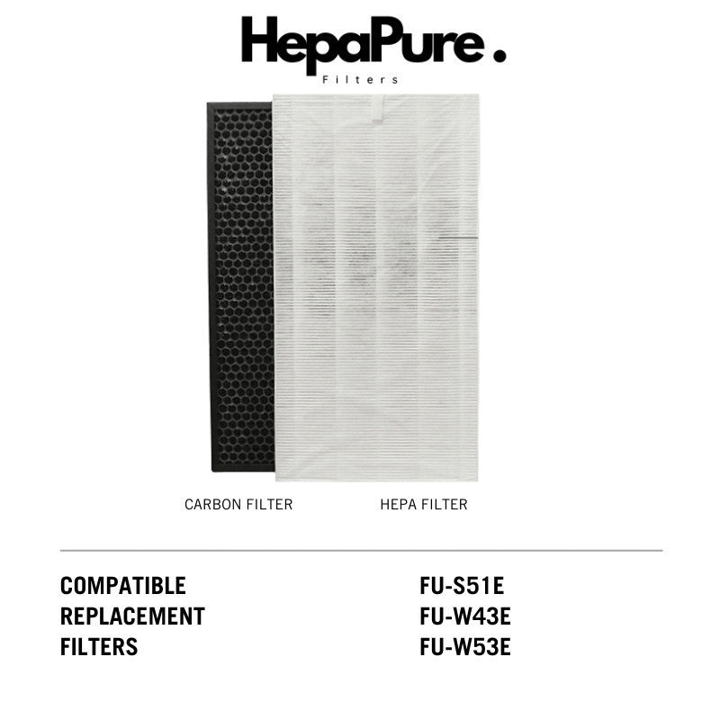 Sharp FU-S51E / FU-W43E / FU-W53E / FU-S40E Compatible HEPA & Carbon Filters [HepaPure]