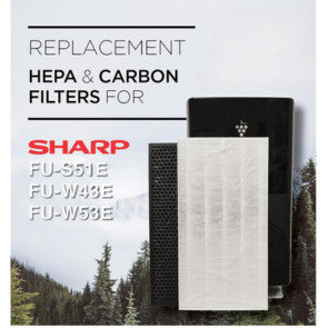 Sharp FU-S51E / FU-W43E / FU-W53E / FU-S40E Compatible HEPA & Carbon Filters [HepaPure]